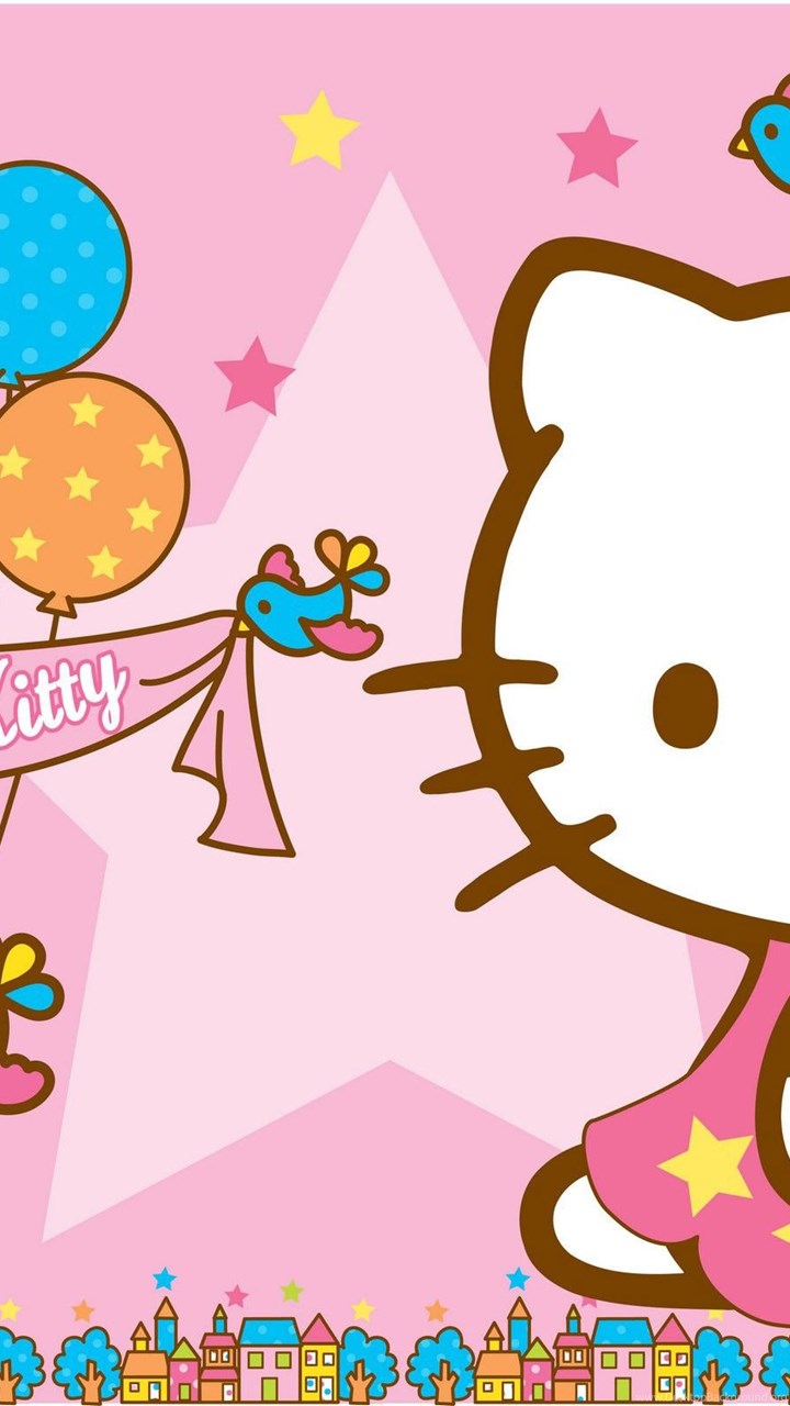 Hello Kitty Wallpapers Pink Backgrounds And Balloons For Birthday ...