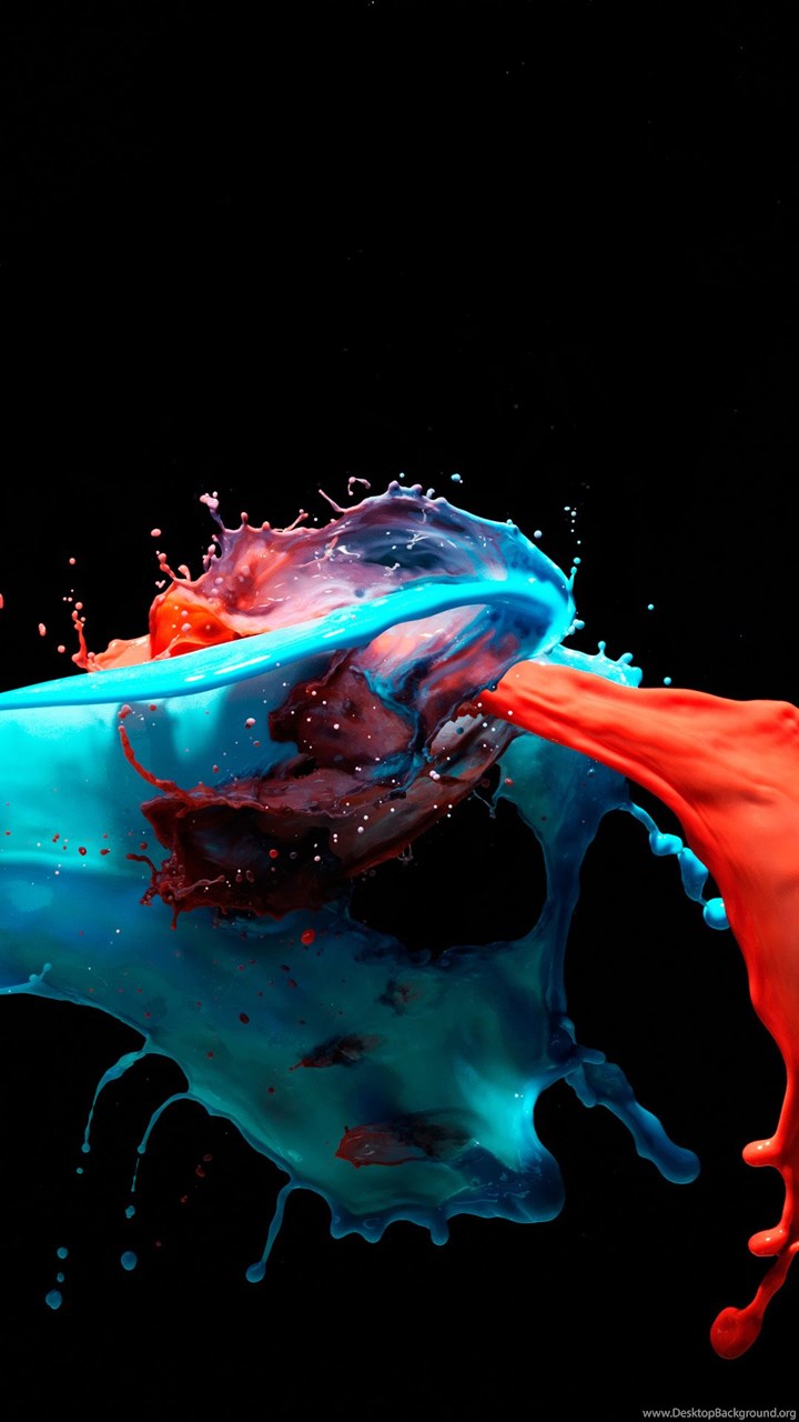 3D Paint Splash Red Blue Mixing Android Wallpapers Free ...