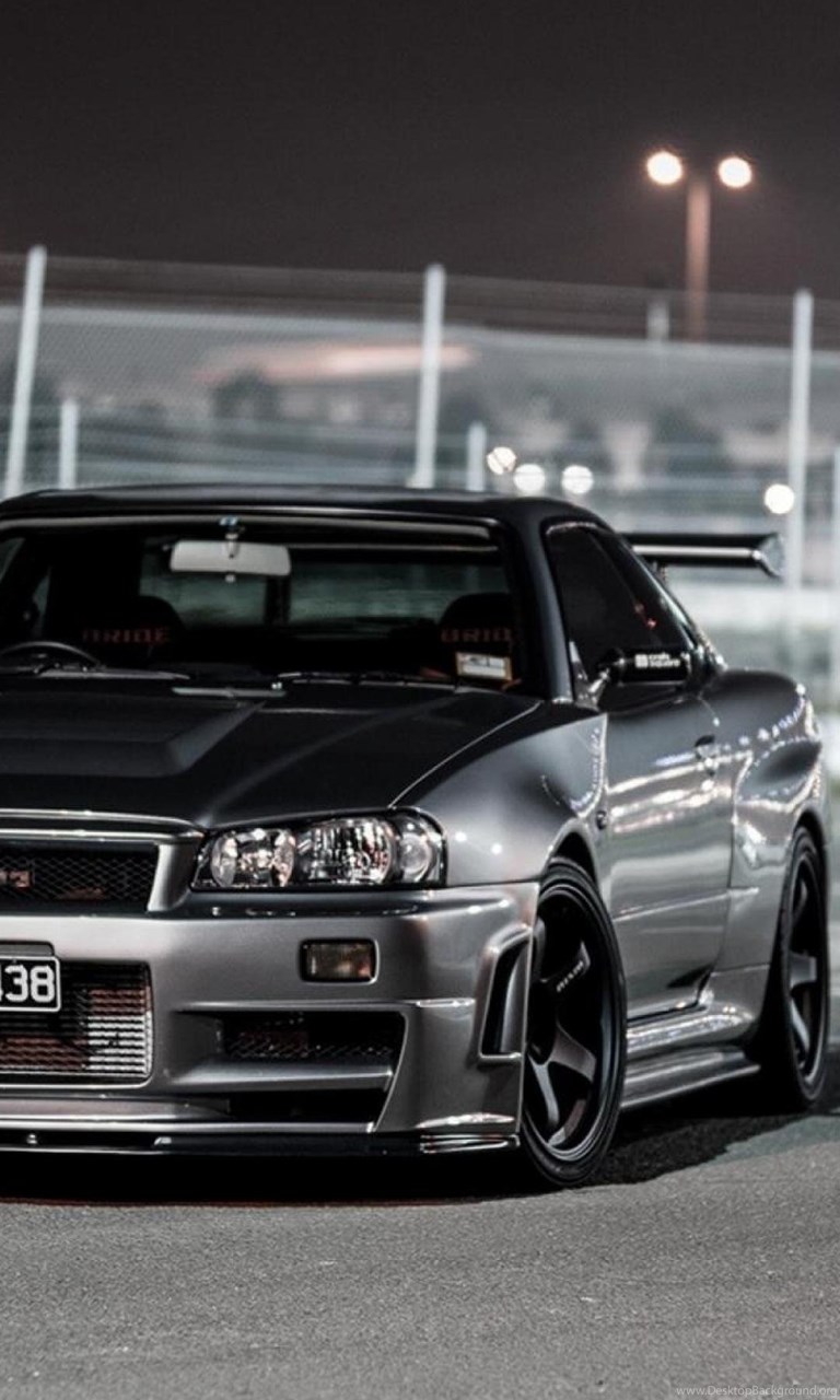 Cars Nissan Skyline R34 Gt R Front Angle View Wallpapers Desktop Background