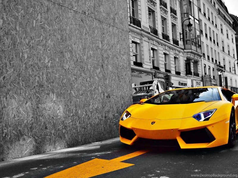 Selective Coloring Lamborghini Car Yellow Cars Wallpapers