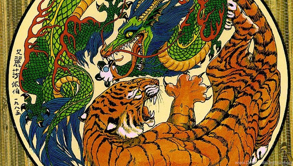 Год змеи тигр. Китайская гравюра тигр и дракон. Китайская живопись гунби тигр. Китайский дракон и тигр. Японский дракон и тигр.