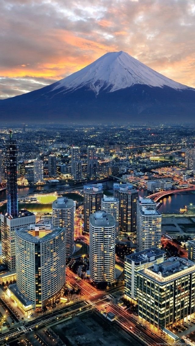 Japan Yokohama City And Mt Fuji Iphone 5 5s Hd City Wallpapers Desktop Background japan yokohama city and mt fuji iphone