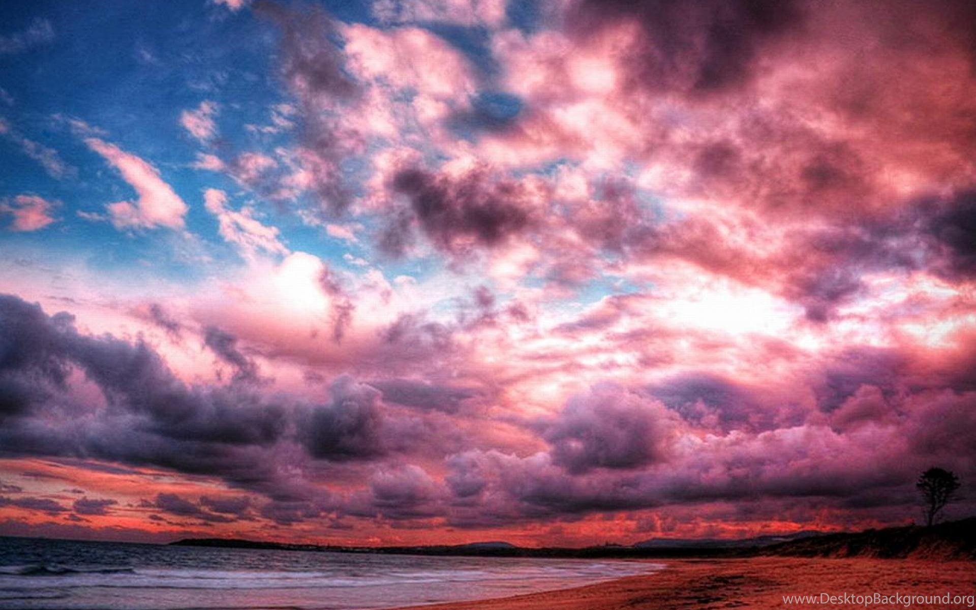 Pink Clouds Wallpaper Desktop Background