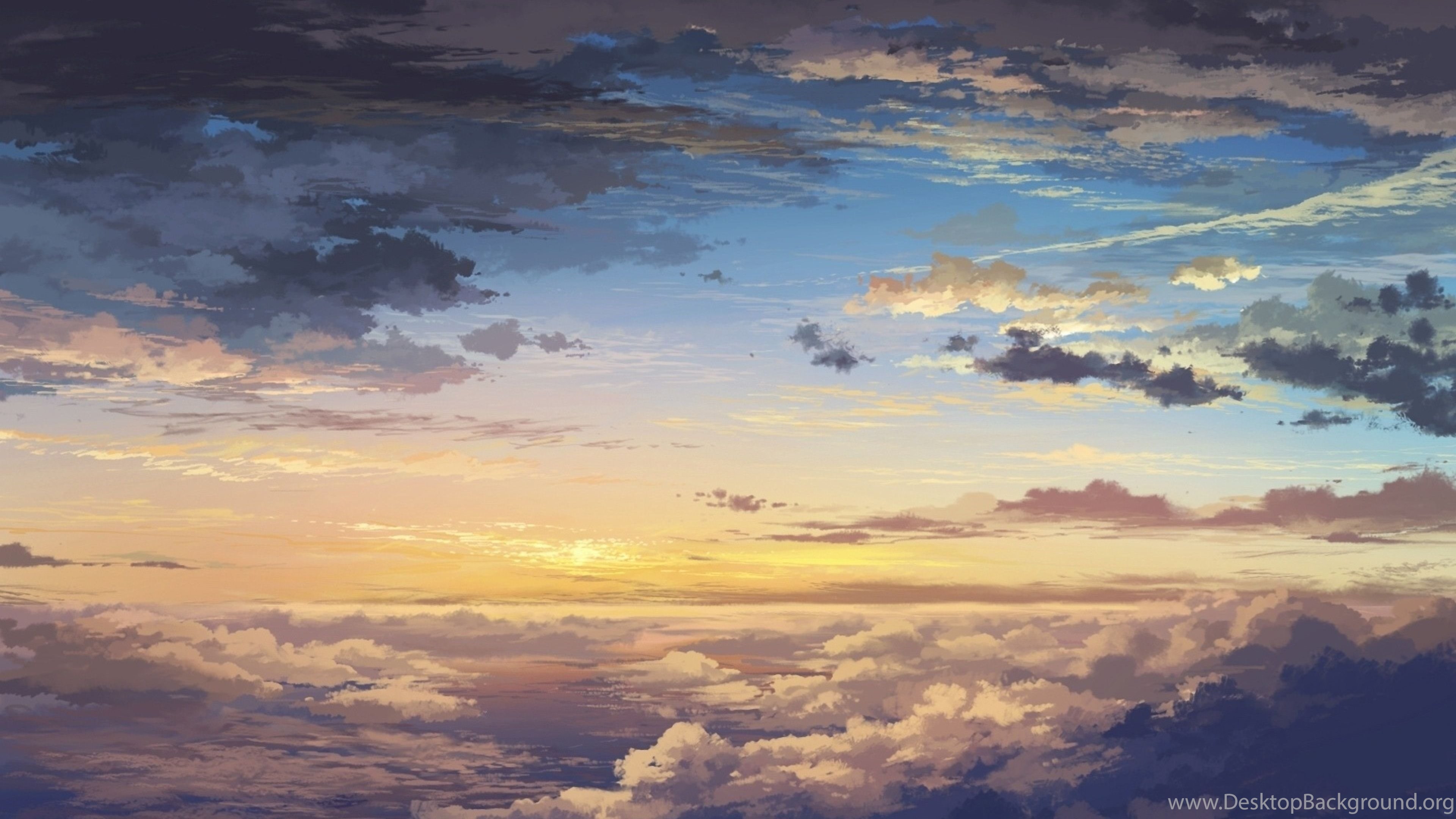 Download Wallpapers 3840x2160 Clouds Sky Art Sunset 