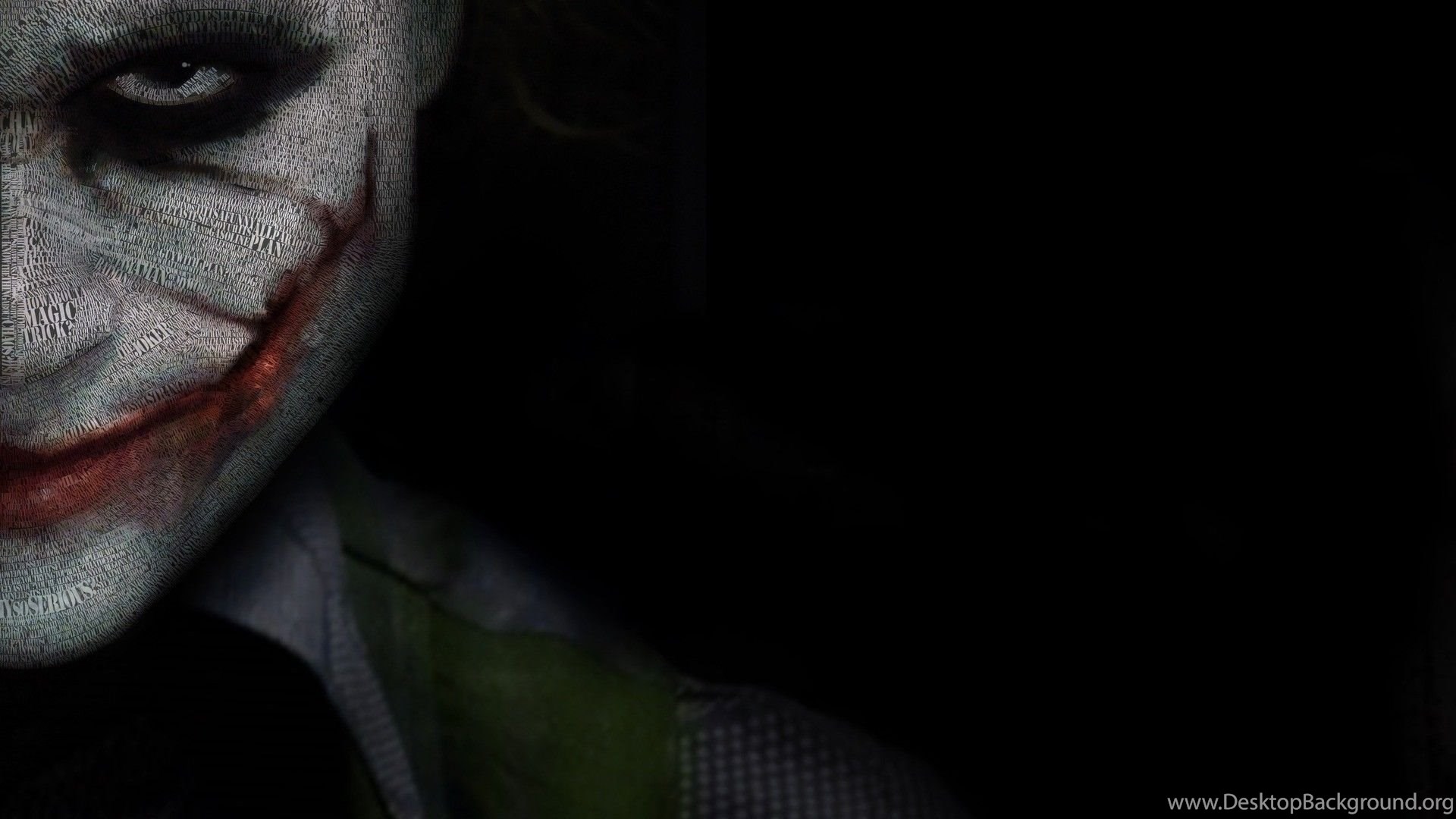 The Joker Heath Ledger 3d The Dark Knight Typographic Portrait