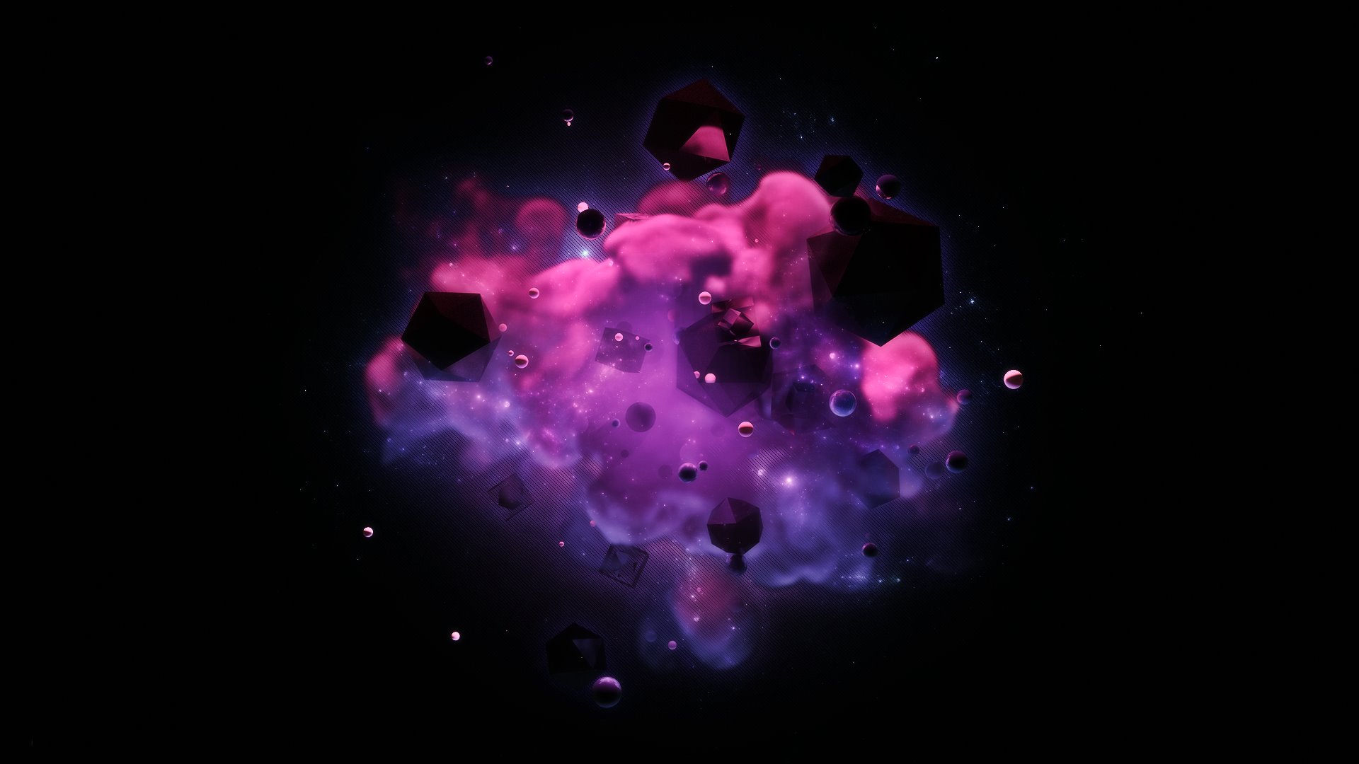 Purple Polygons In Smoke 3d Hd Wallpapers 1920 1080 8524 