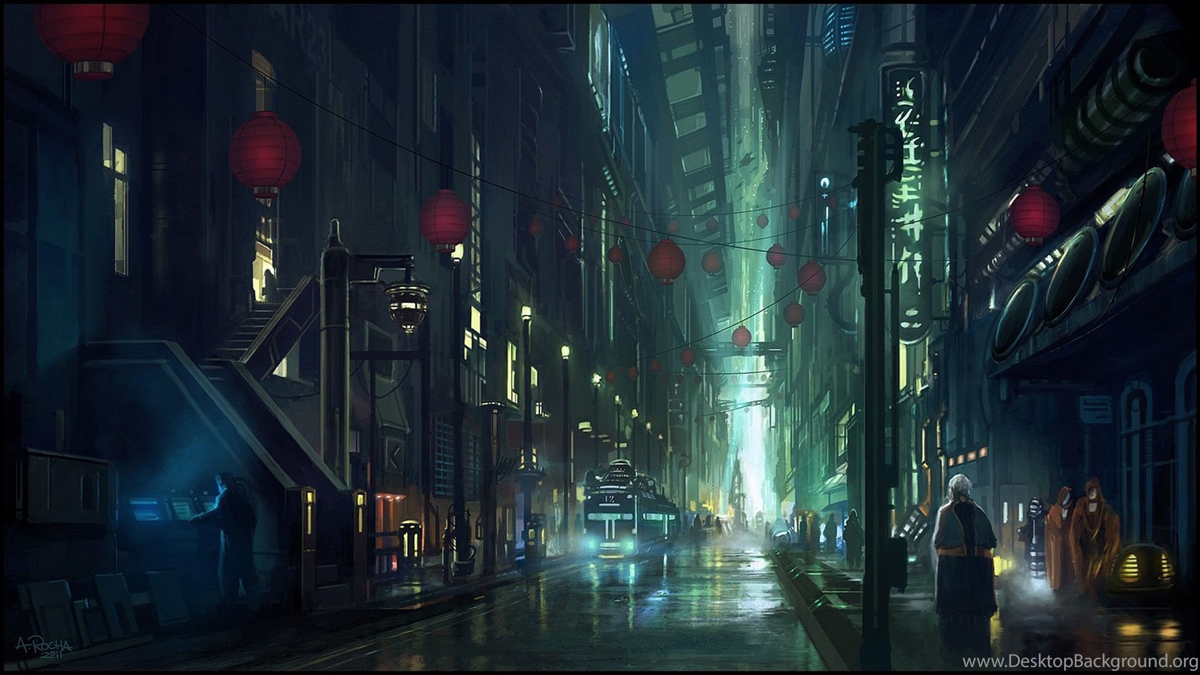 Anime City Scenery Wallpapers Desktop Background