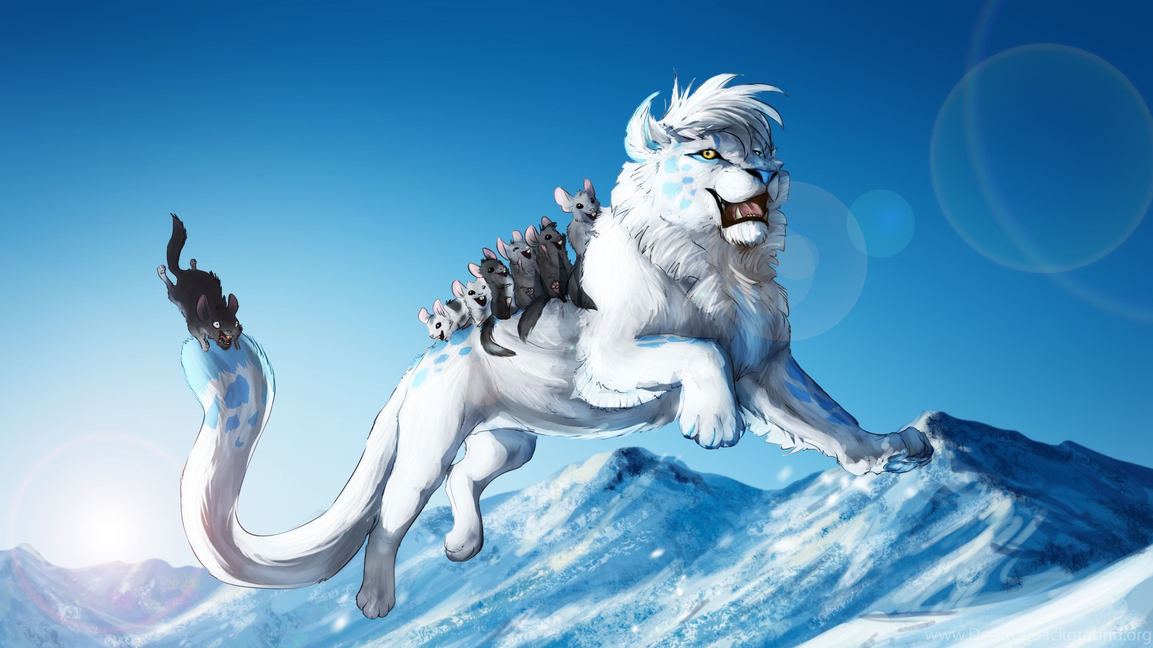 Download Wallpapers 3840x2160 White Lion Animals Games Fun