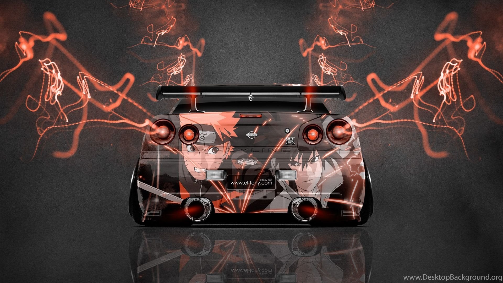 Nissan Skyline Gtr R34 Jdm Back Anime Aerography Car 14 El Tony Desktop Background