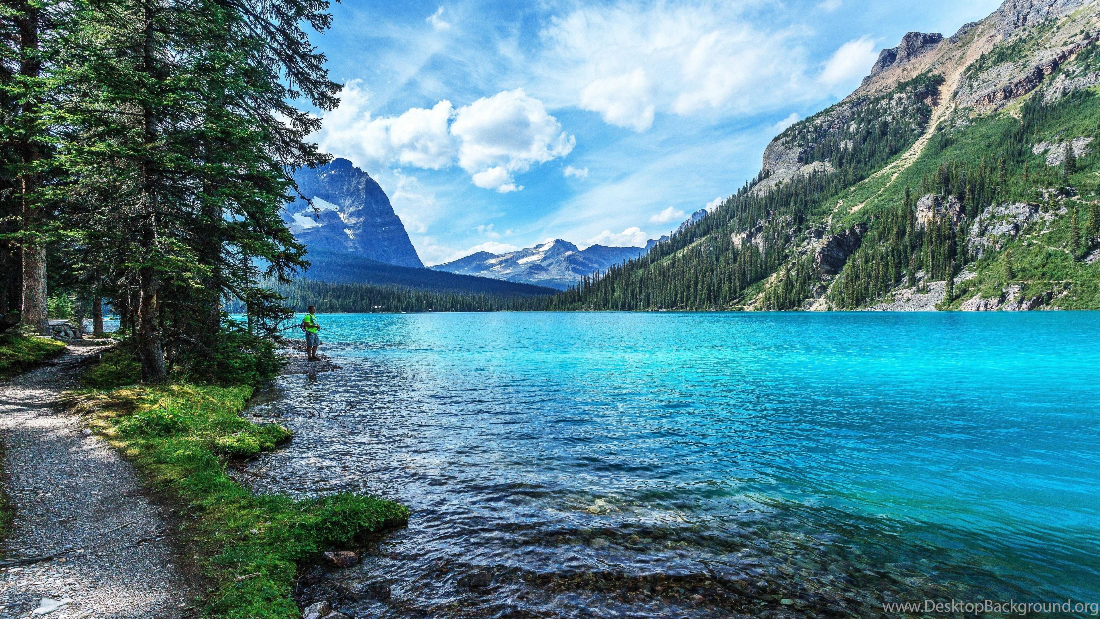Man Fishing In Yosemite National Park Wallpapers 25779 Desktop