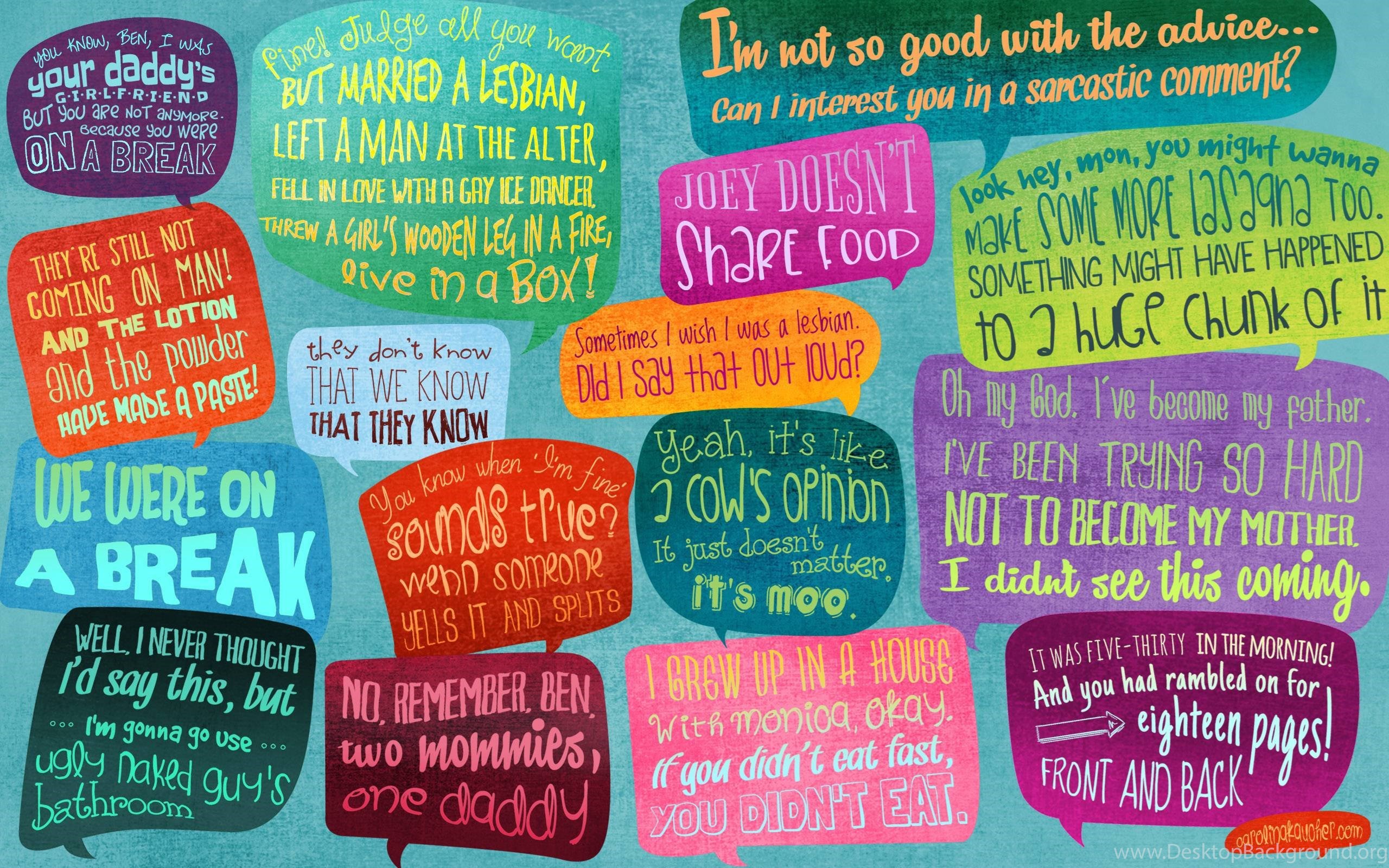 Friends Tv Show Quotes Wallpapers Desktop Background