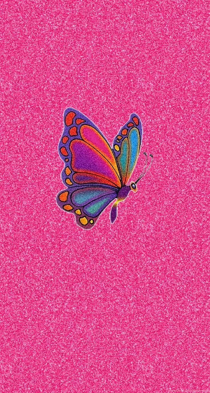 Pink Glitter Colorful Butterfly Iphone Wallpapers Desktop Background