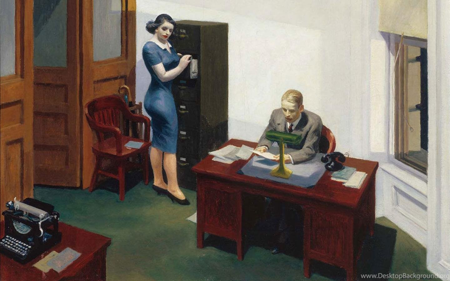 Office at Night, 1940 by Edward Hopper