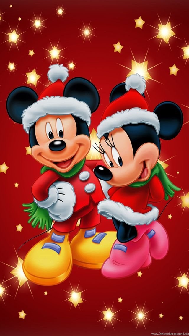 Mickey And Minnie Christmas Lifesized Standup Desktop Background