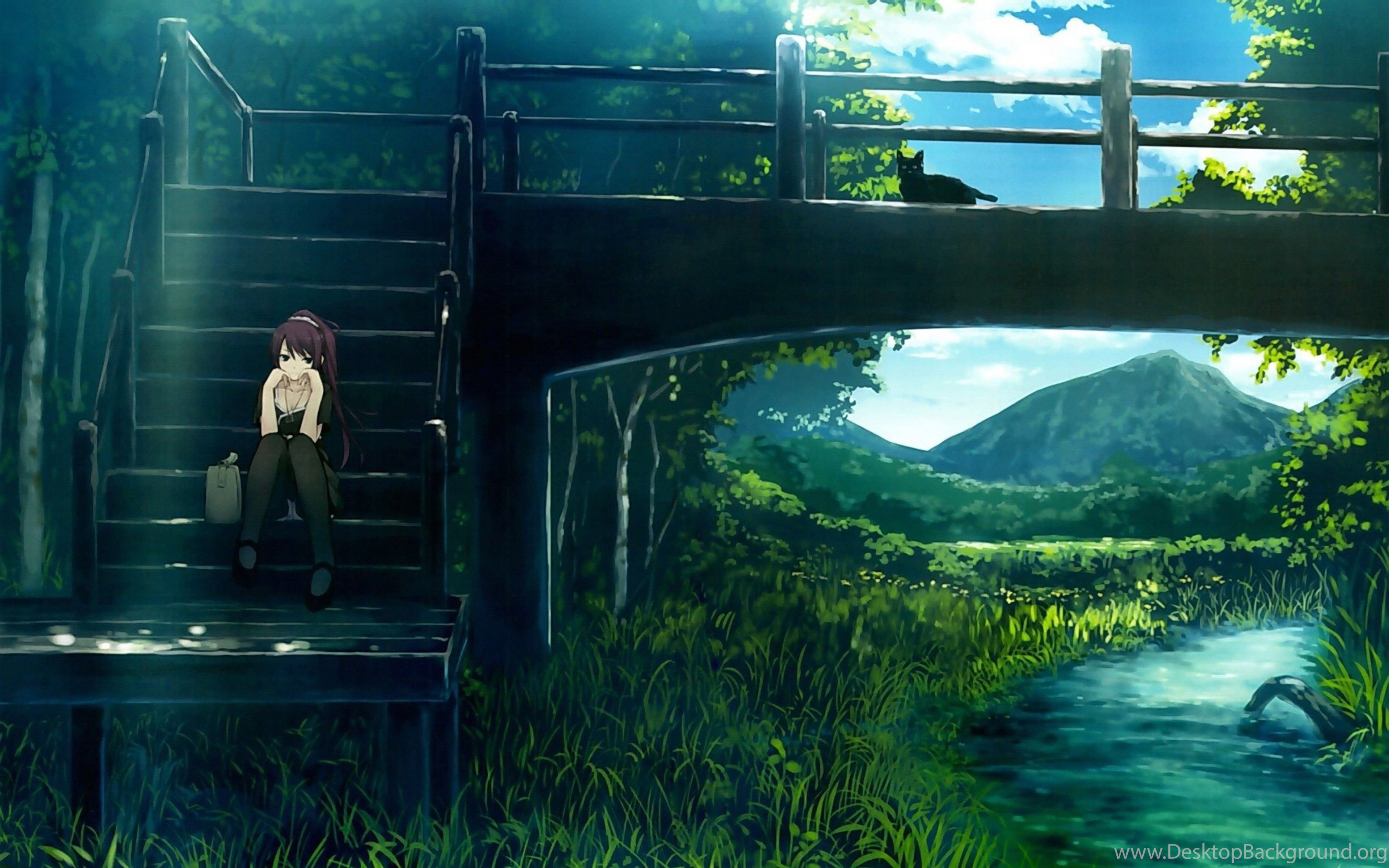 Anime Landscape Senjougahara Hitagi Monogatari Series