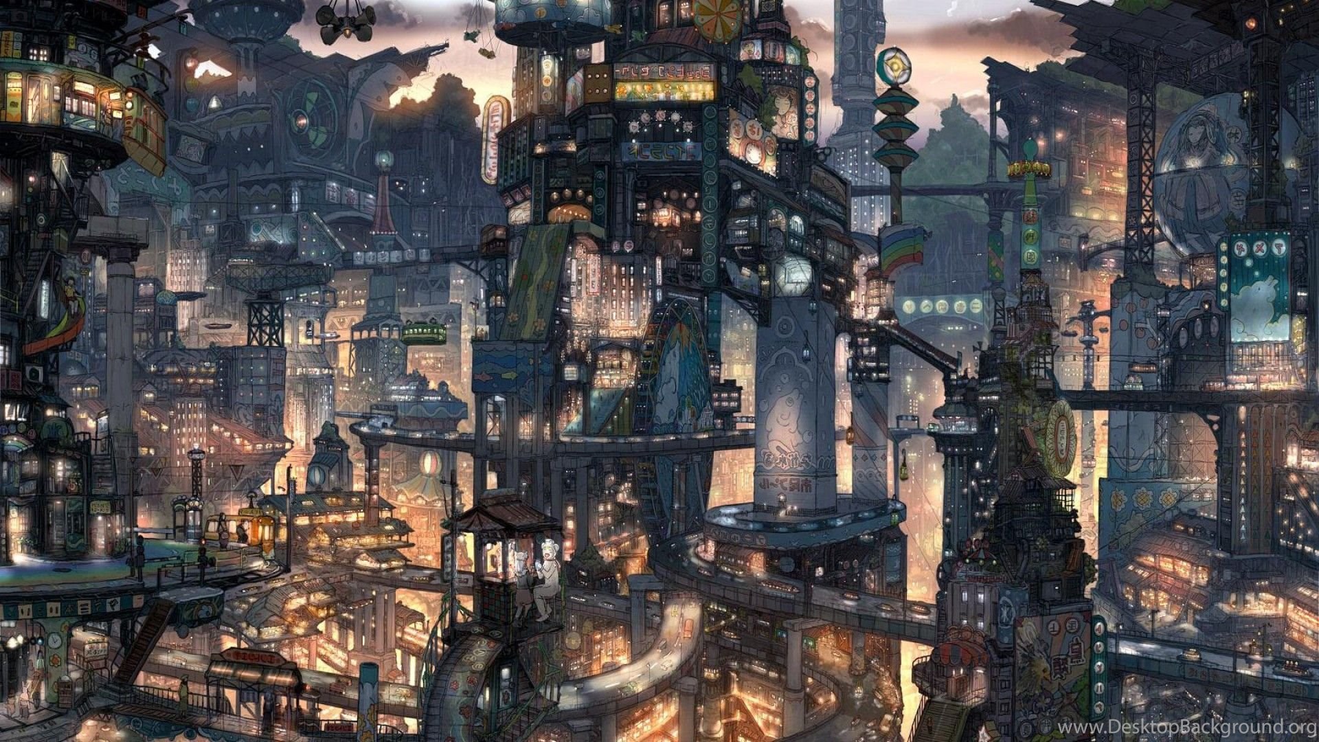 anime city scenery wallpapers wide