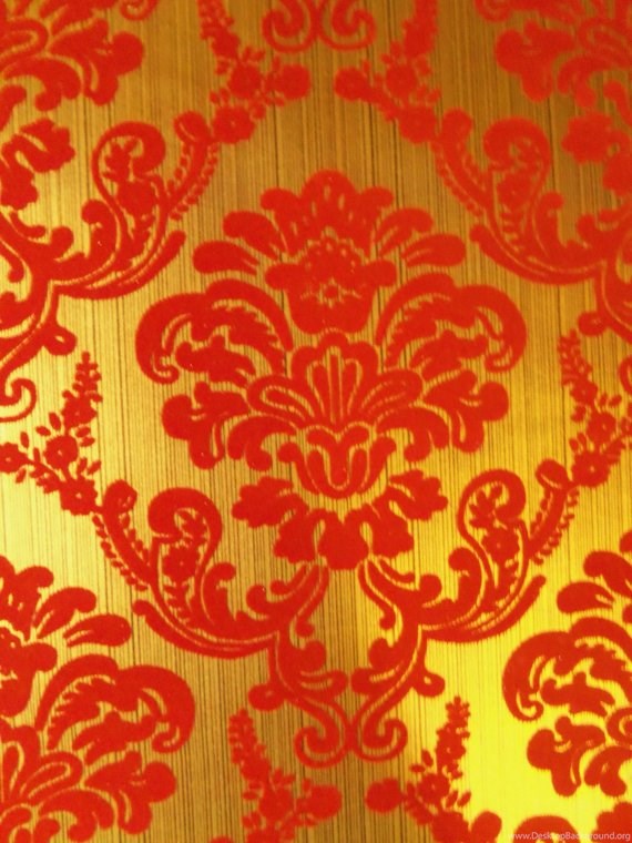 Vintage Red Flocked And Gold Metallic Wallpapers By Berryetsy