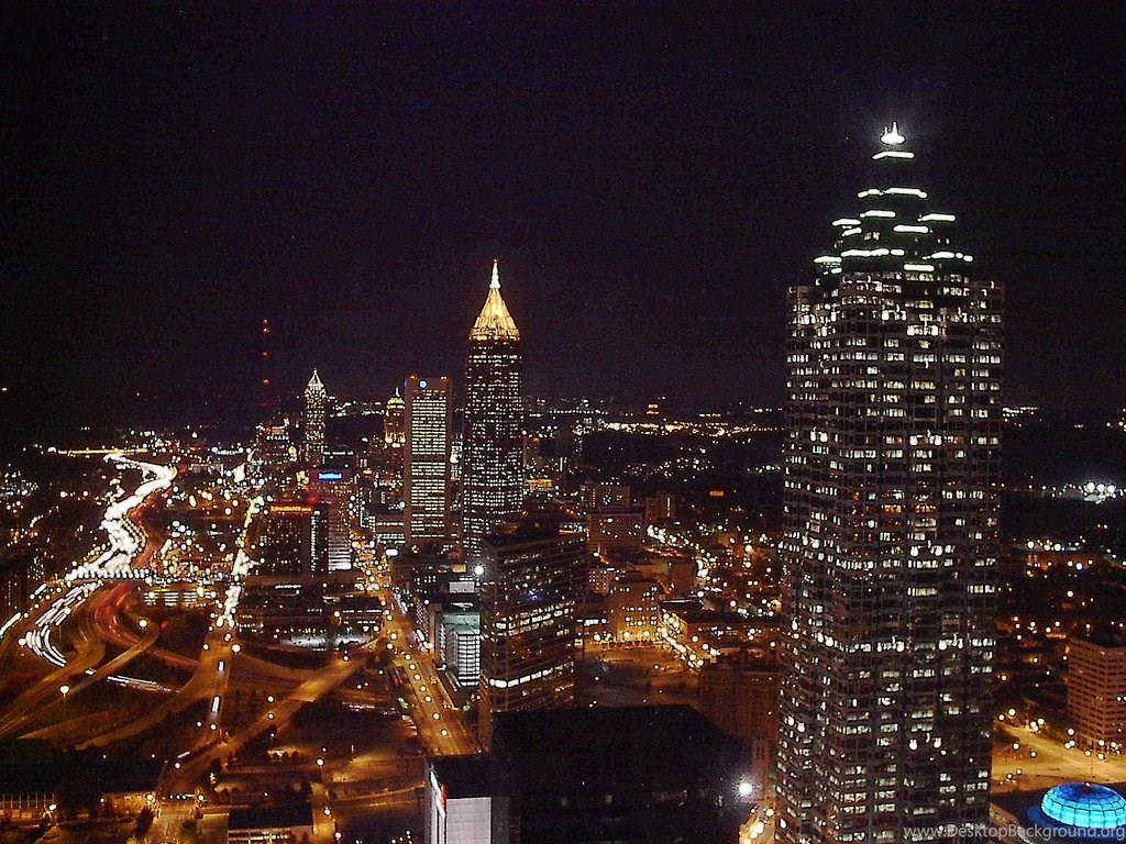 Night Skyline Atlanta Ga Desktop Background