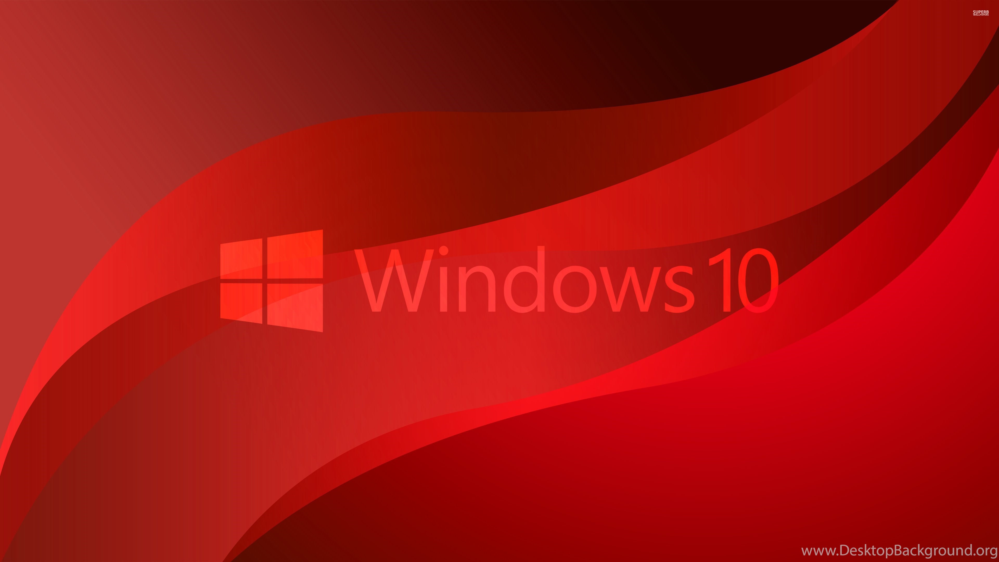 Windows 10 Transparent Logo On Red Waves Wallpapers Computer
