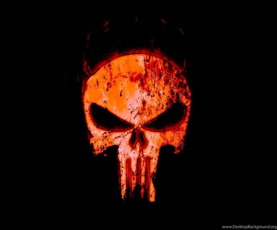 Download Free For Android Logos Wallpapers Punisher Skull Fire Desktop Background
