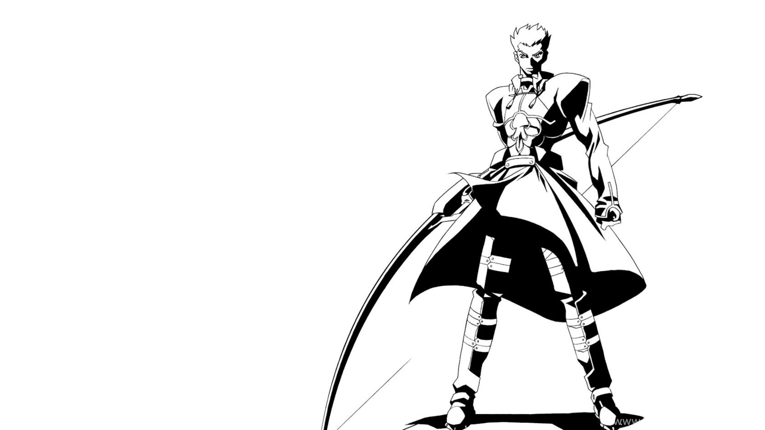 Download Wallpapers 2560x1440 Anime Boy Black And White Arms