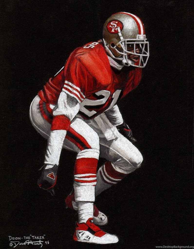 Deion Sanders Original Colored Pencil Drawing By Dean Huck