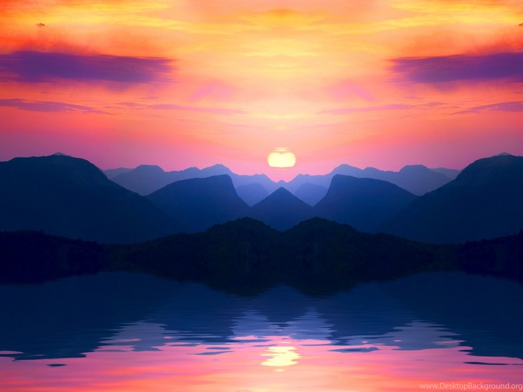 wallpapers Cute Wallpapers Mountains red sunsets in blue mountains cute
