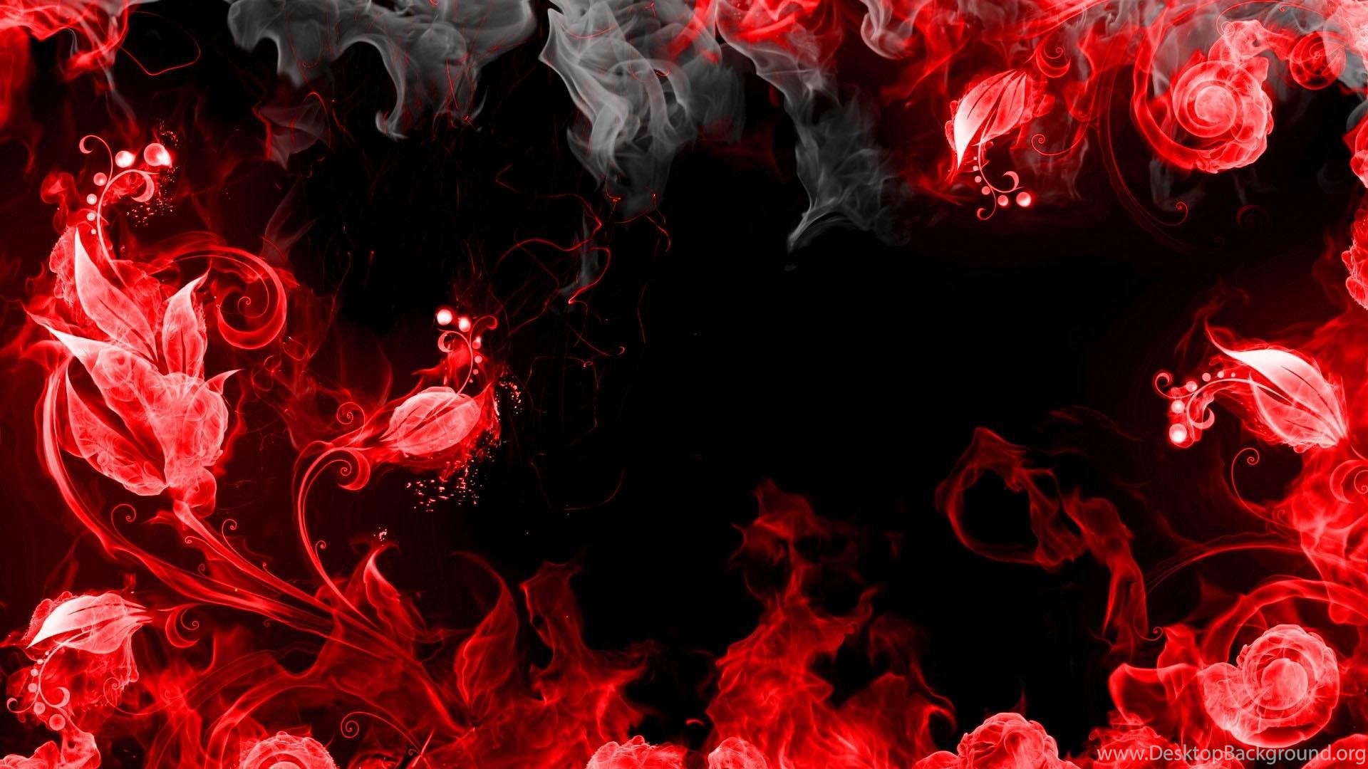 Abstract Red Smoke Black Desktop Background