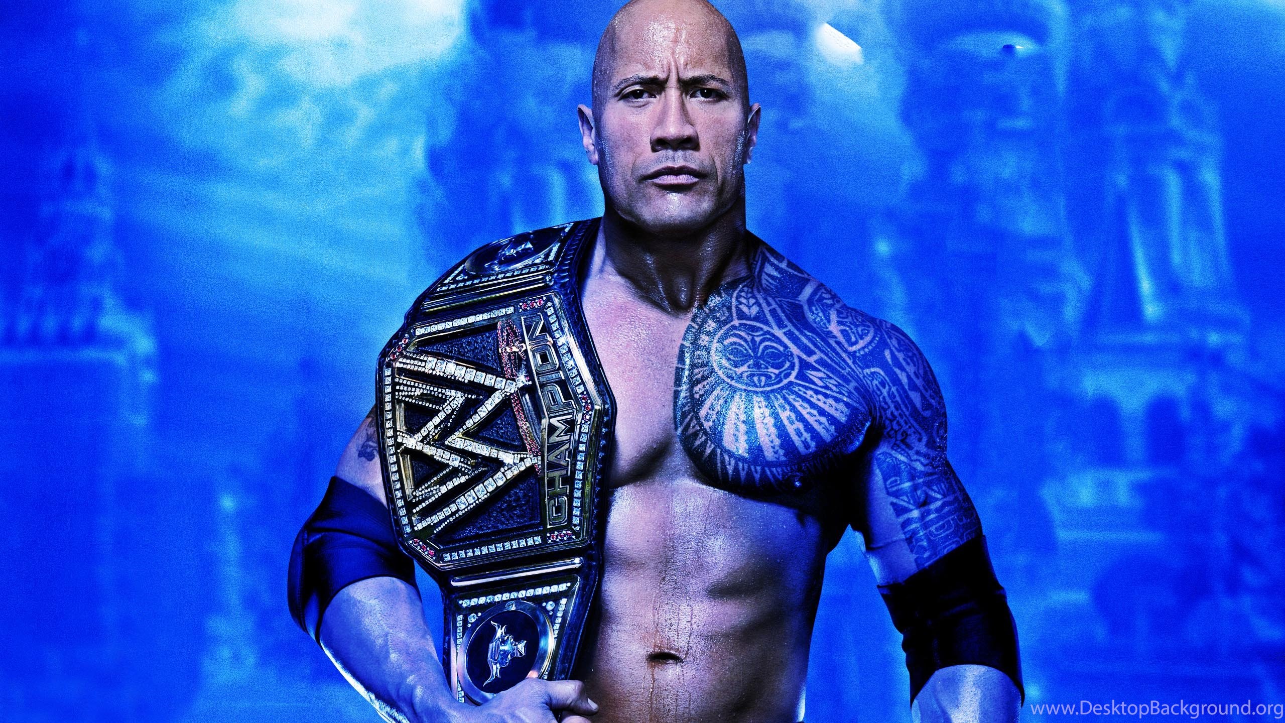 Dwayne "The Rock" Johnson As WWE Champion 2560x1440 WHQD 16/9