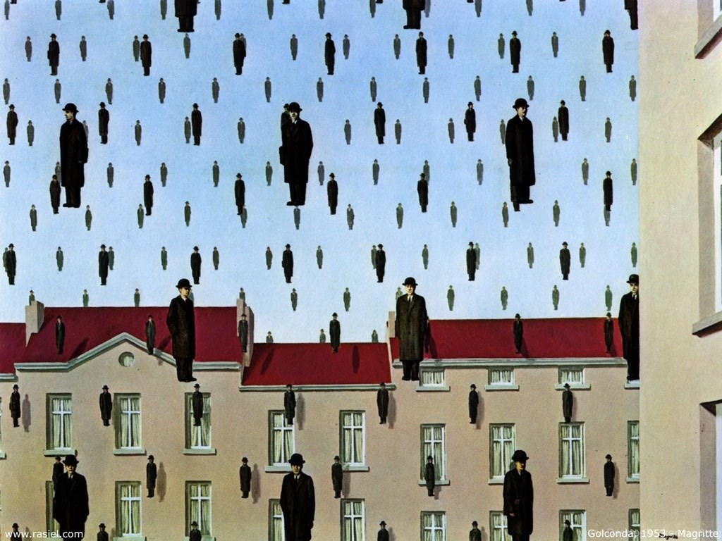 Wallpapers Surrealism Keywords Golconda Rene Magritte Painting S ...
