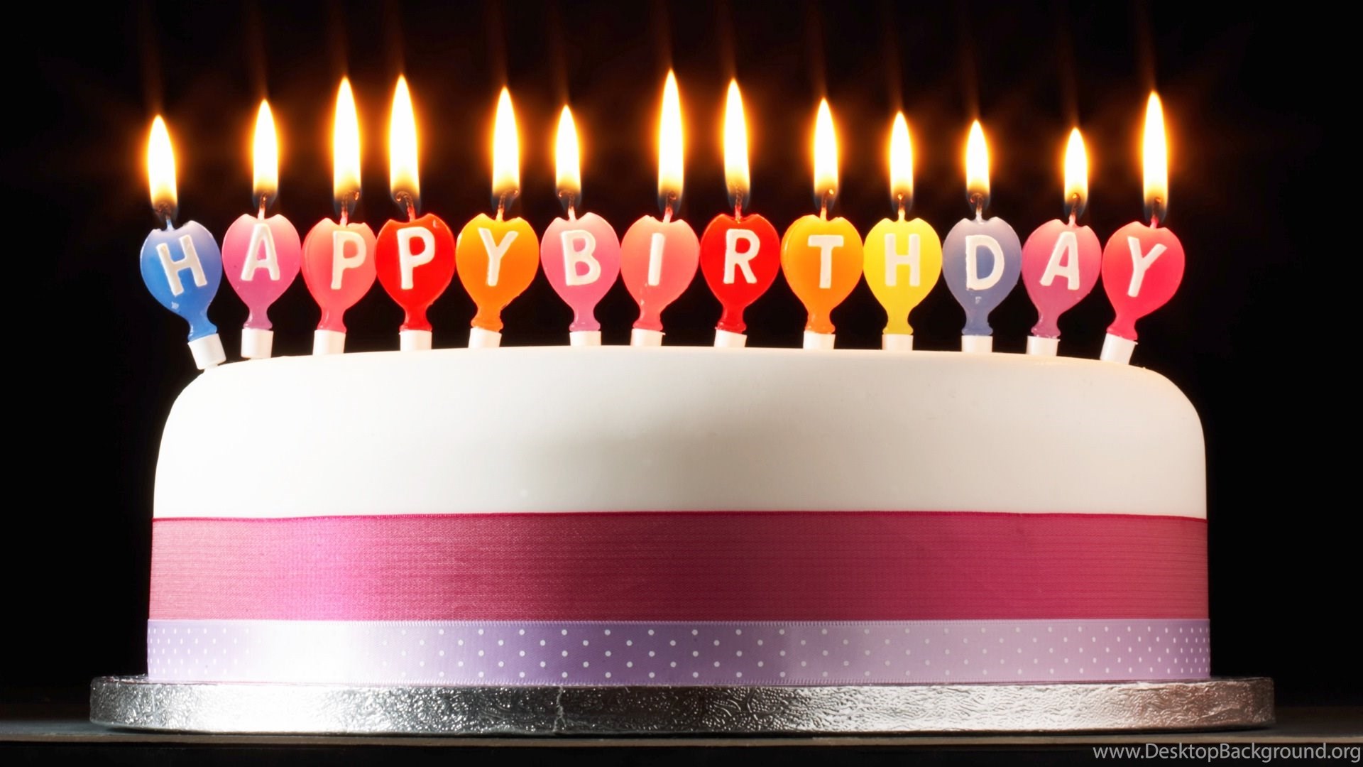 Download Birthday Cake With Candles Wallpapers Desktop Background