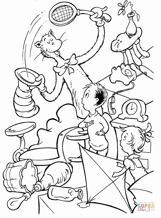 Cat In The Hat Coloring Pages 19 Coloringverse Desktop Background