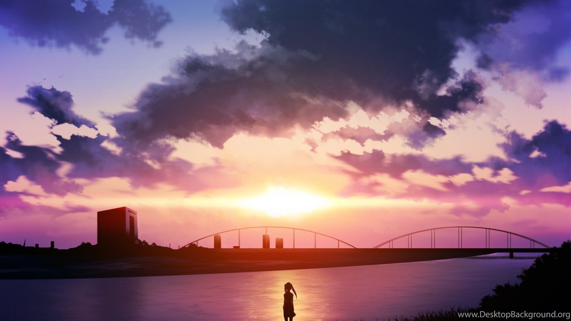 Image Sunset Anime Scenery Wallpaper HD.jpg Brothers ...
