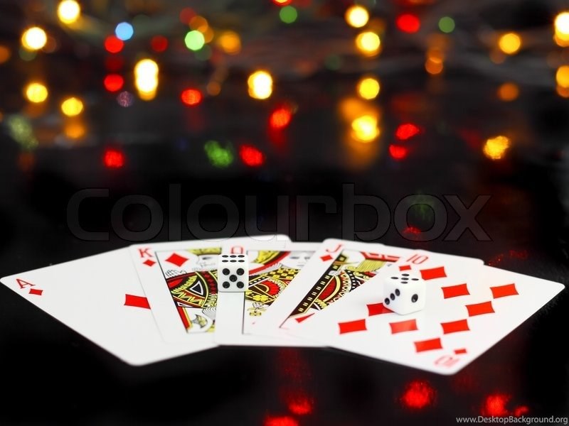 Dice And Playing Cards Poker Royal Flesh. On Back Backgrounds ... Desktop  Background