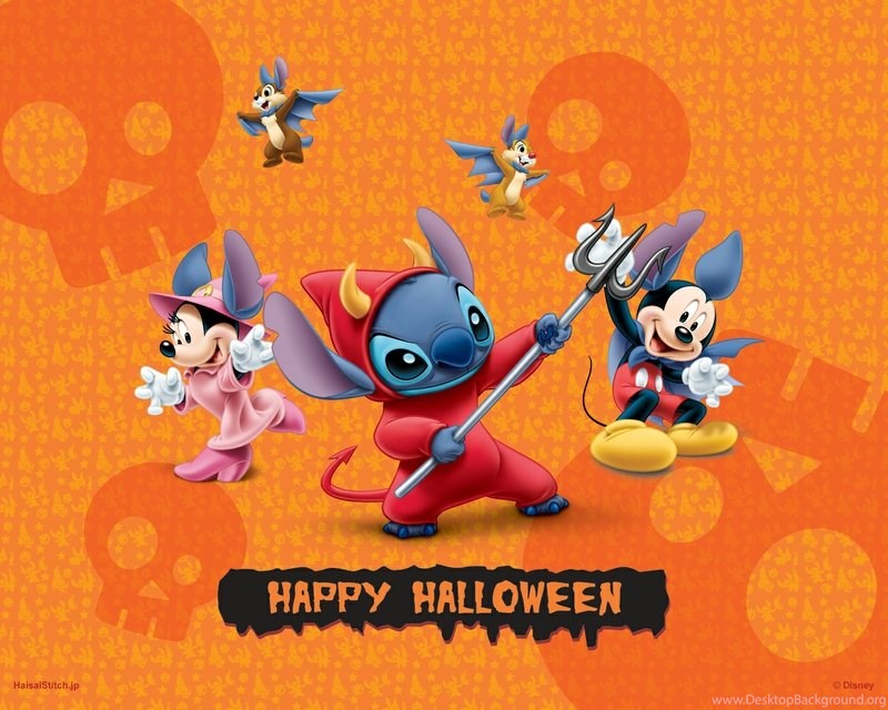 Stitch Cute Disney Halloween Backgrounds Desktop Background