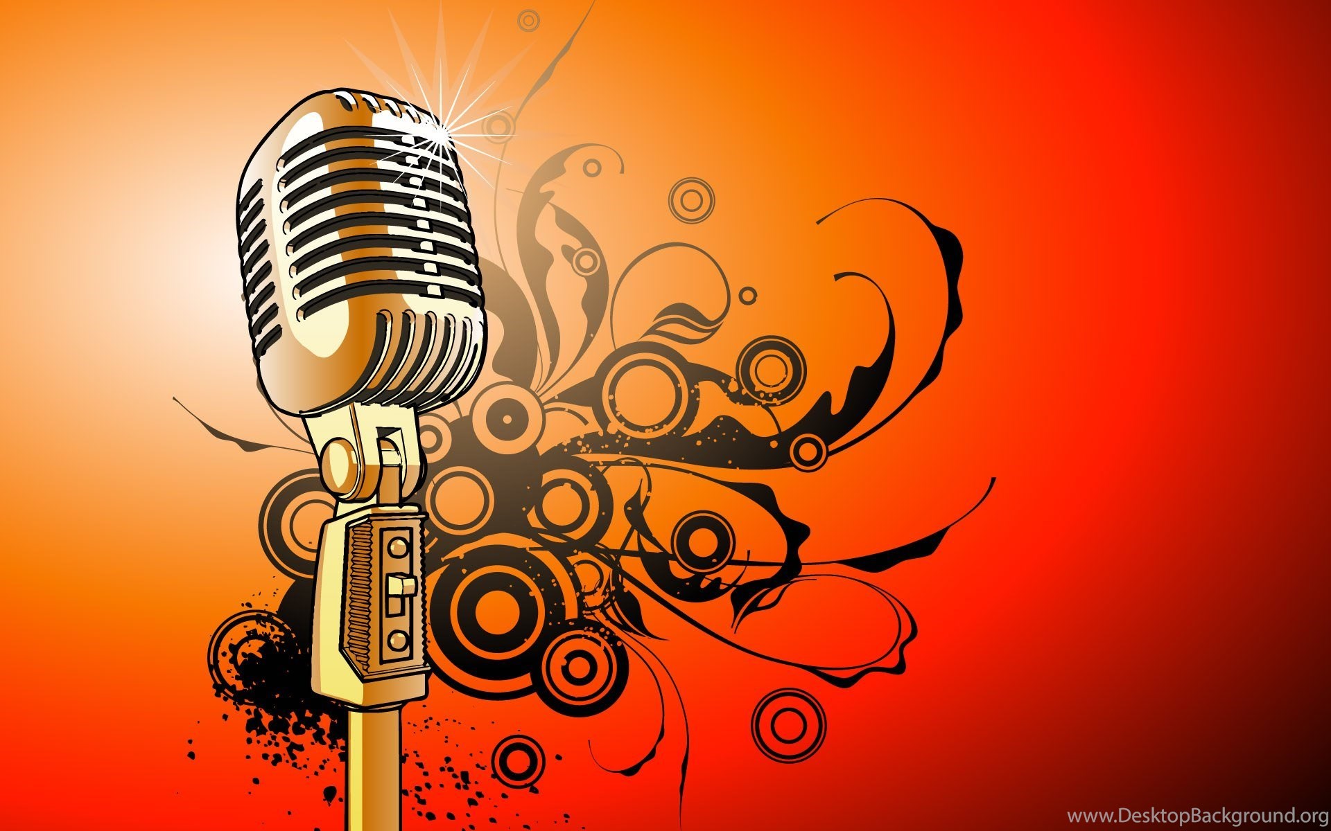Beautiful Vector Microphone Wallpapers Music Art Desktop Background