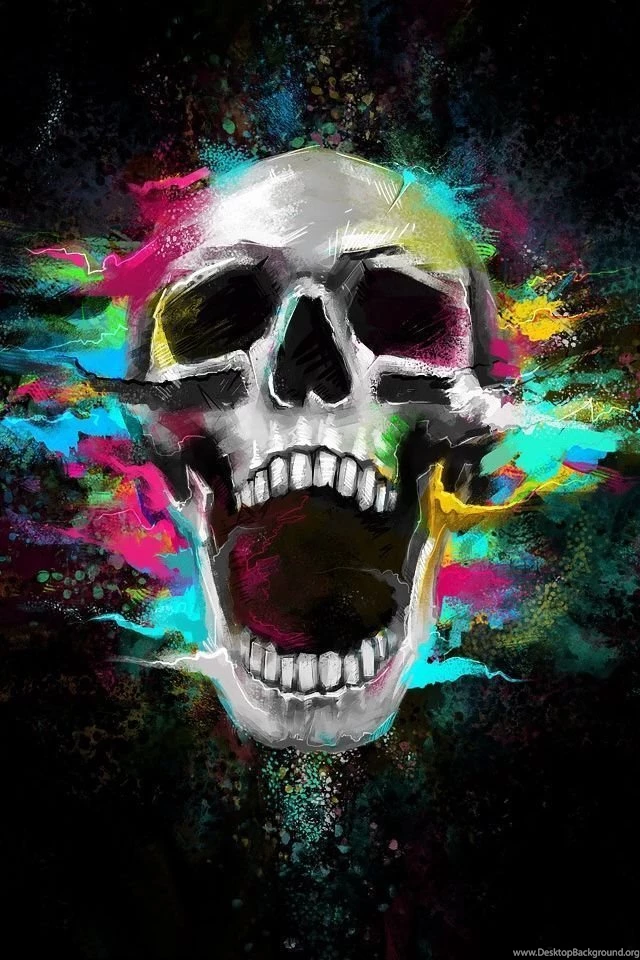 Crazy Shouting Skull iPhone 4s Wallpapers Download