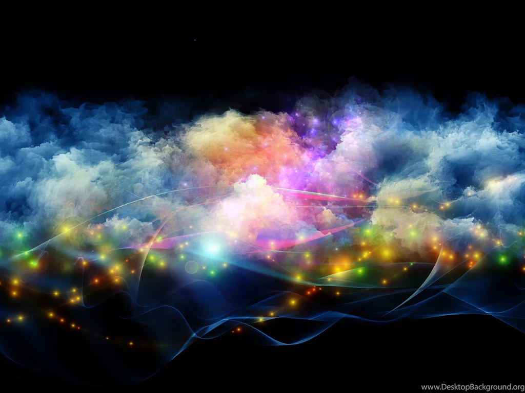 Abstract Art Of Smoke And Neon Lights Picture