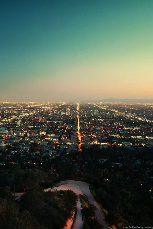 Download Wallpapers 640x960 Sunset, Usa, Los Angeles, Building, Top ...