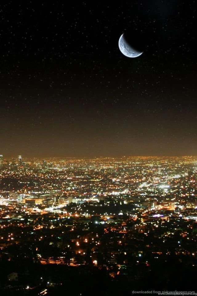 Download Los Angeles Downtown By The Night Wallpapers For iPhone 4