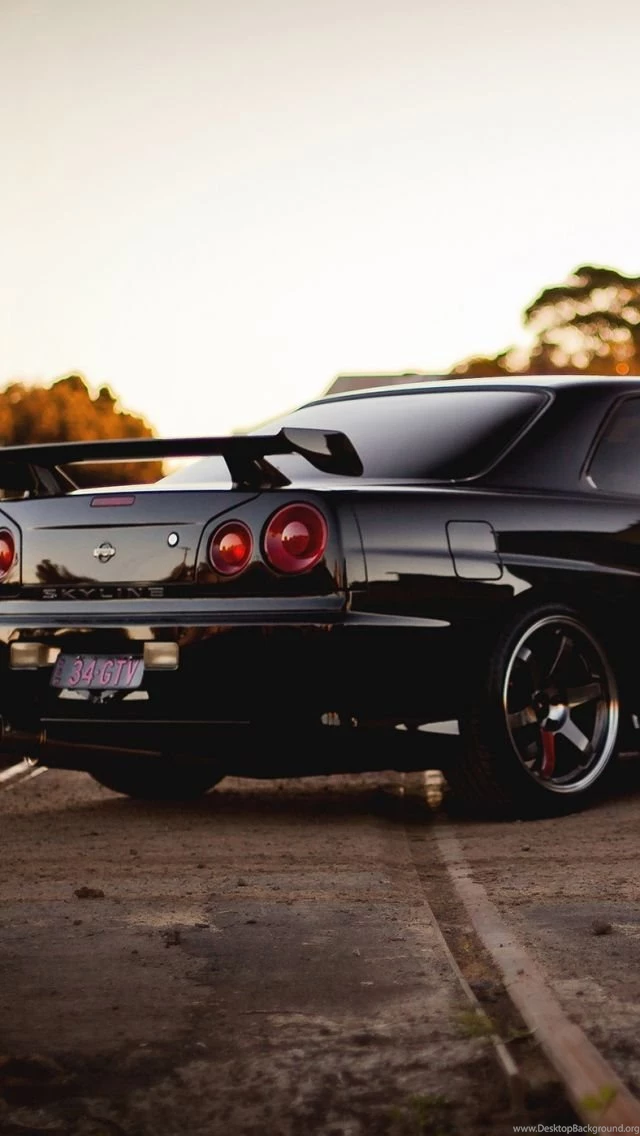 Download Wallpapers 640x1136 Railroad, Skyline, R34, Nissan, Gtr ...