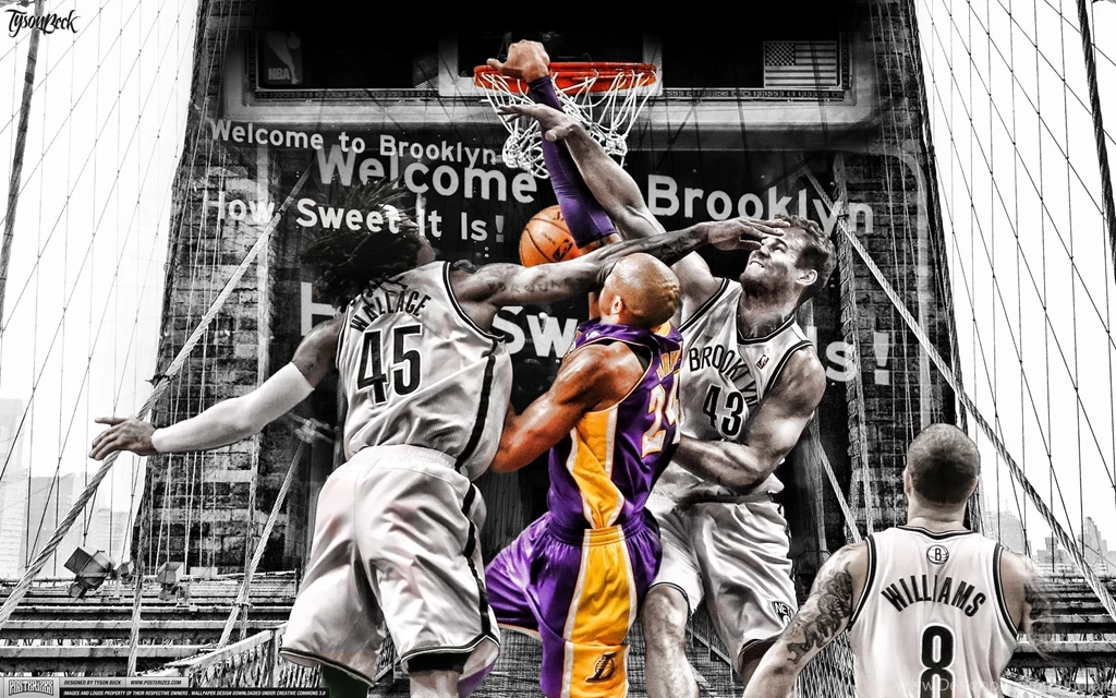 Kobe Bryant Dunks On Brooklyn Wallpapers
