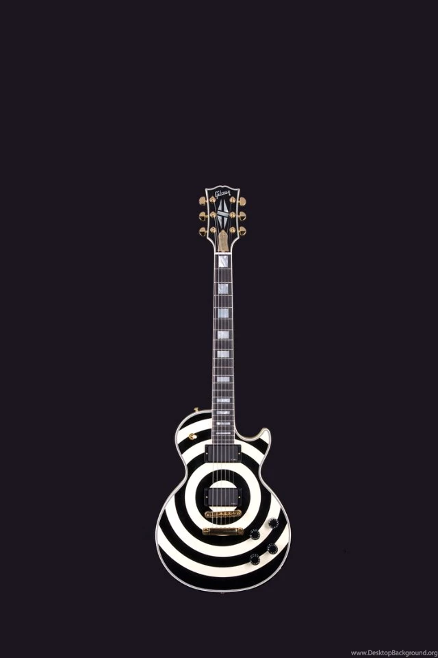 Black And White Gibson Guitar iPhone 4 Wallpapers (640x960)