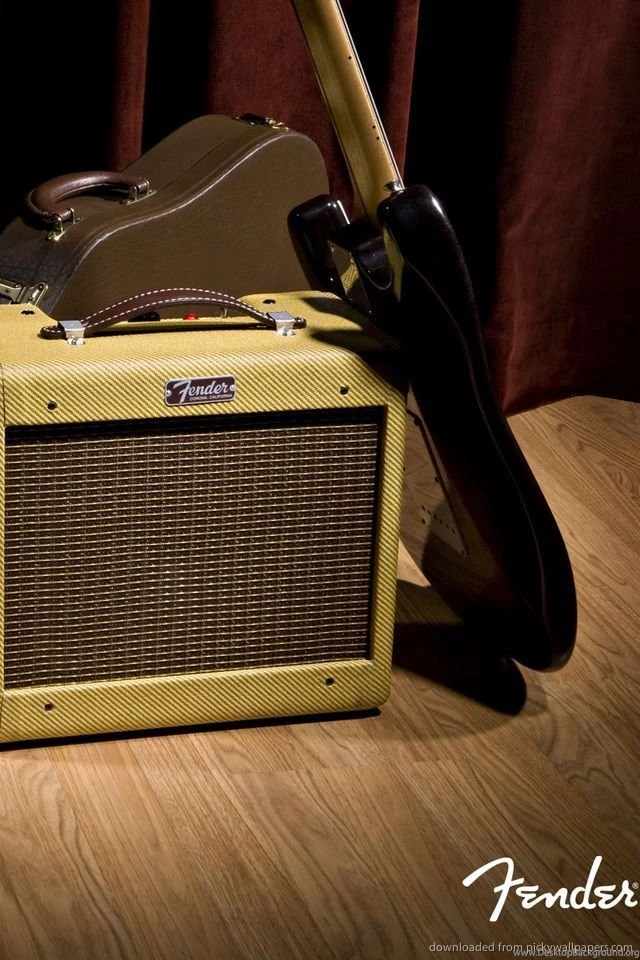 Download Fender Amplifier, Guitar And Case Wallpapers For iPhone 4