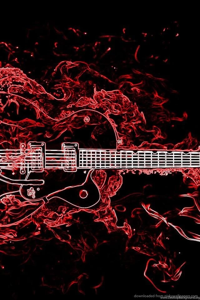 Download Neon Guitar Wallpapers For iPhone 4