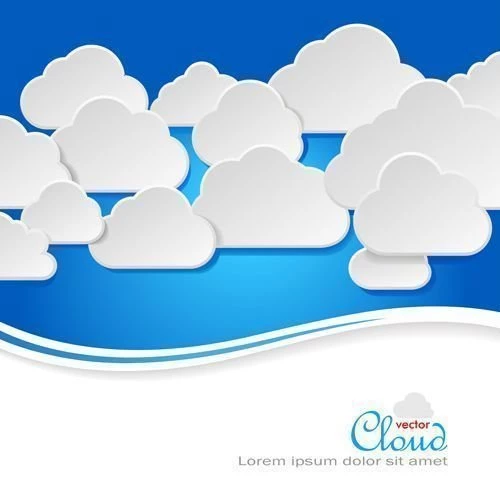 Business Social Template With Cloud Backgrounds 04 Vector ...