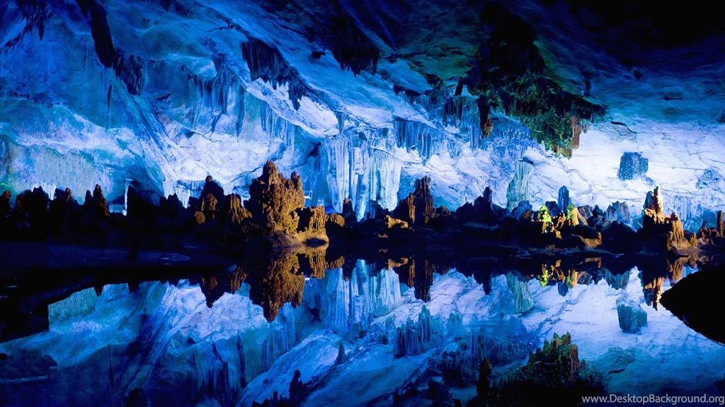 Download Wallpapers 3840x2160 Cave, Stalactites, Stalagmites, Water ...