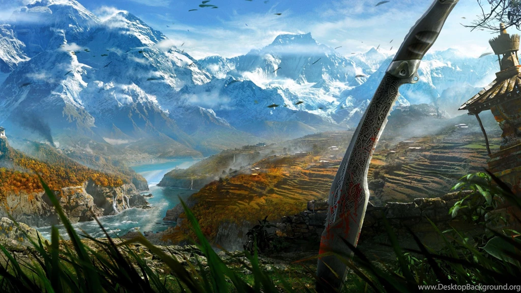Download Wallpapers 3840x2160 Far Cry 4, Sword, Mountain, Art 4K ...