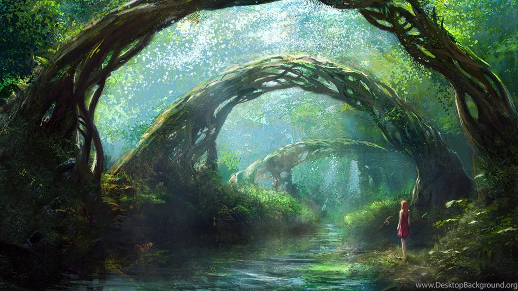 A girl in fantasy forest hd wallpaper 3840x2160.jpg