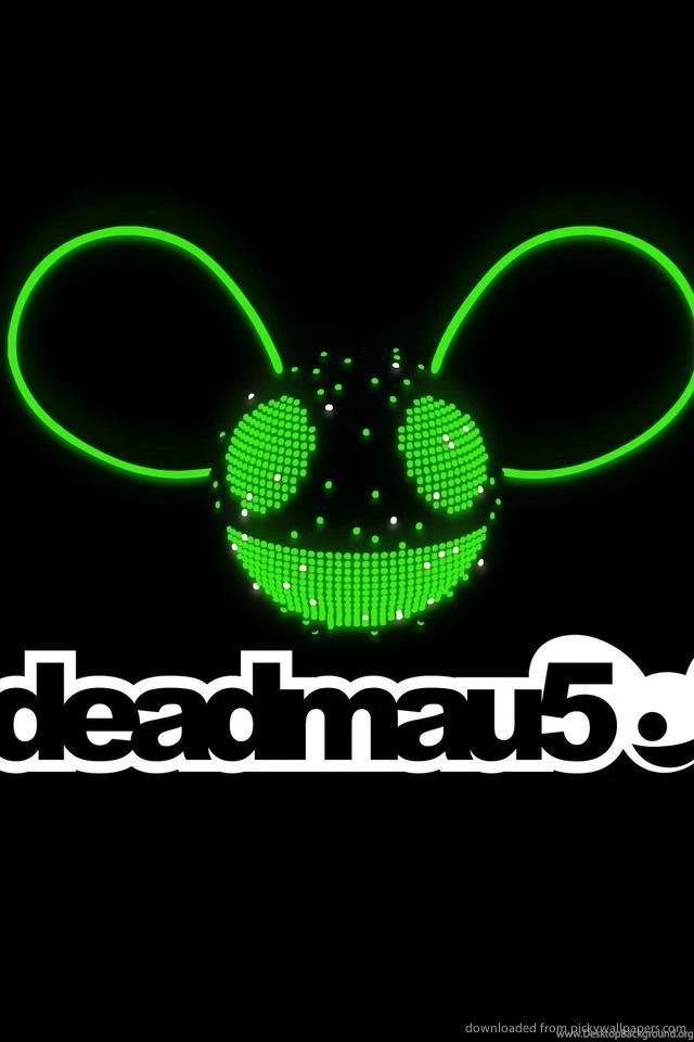 Download Deadmau5 Green Sparkles White Logo Wallpapers For iPhone 4